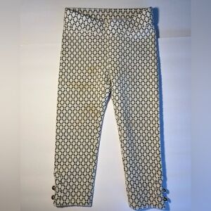Janie and Jack Black and White jacquard button cuff knit pants leggings
